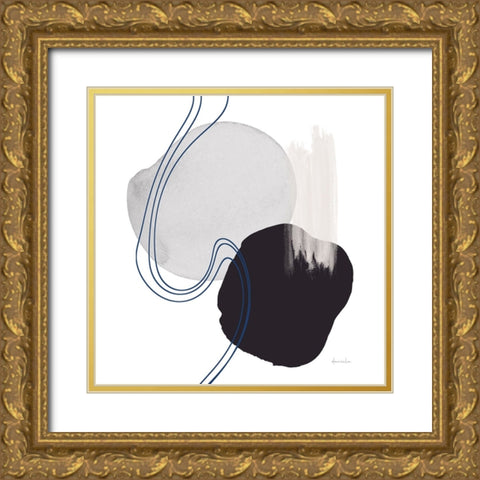 Abstract Thinking Gold Ornate Wood Framed Art Print with Double Matting by Santiago, Daniela