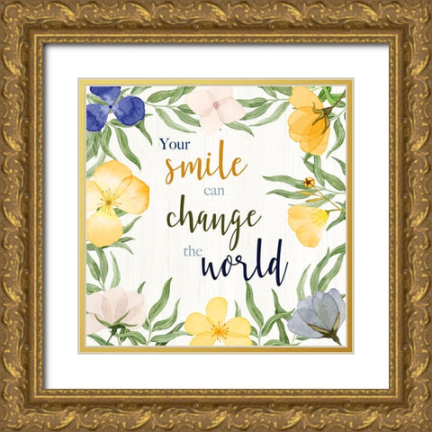 Change the World Gold Ornate Wood Framed Art Print with Double Matting by Gunn, Kourtni