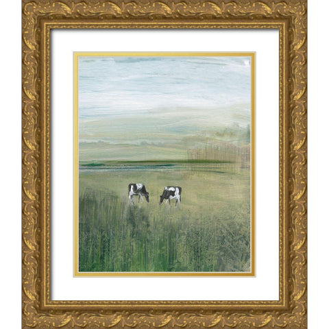 Out to Pasture II Gold Ornate Wood Framed Art Print with Double Matting by Jill, Susan