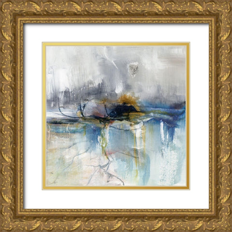 Abstract Striation I Gold Ornate Wood Framed Art Print with Double Matting by Chang, Stella