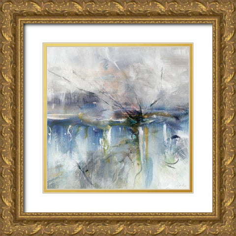 Abstract Striation II Gold Ornate Wood Framed Art Print with Double Matting by Chang, Stella