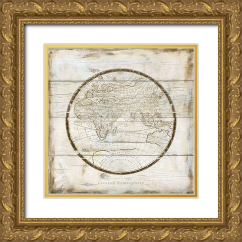 Eastern Hemispheres Gold Ornate Wood Framed Art Print with Double Matting by Robinson, Carol