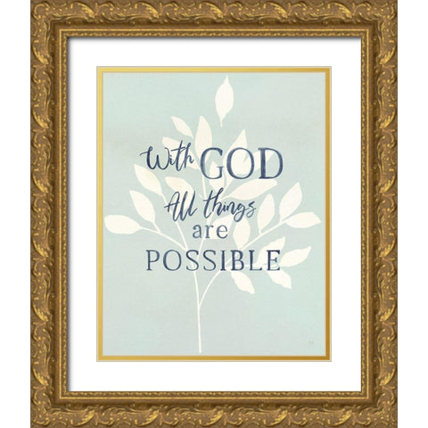 All Things Gold Ornate Wood Framed Art Print with Double Matting by Jill, Susan