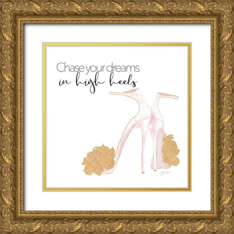 Chase Your Dreams Gold Ornate Wood Framed Art Print with Double Matting by Tava Studios