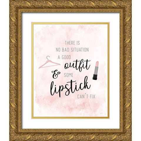 Outfit and Lipstick Gold Ornate Wood Framed Art Print with Double Matting by Carpentieri, Natalie