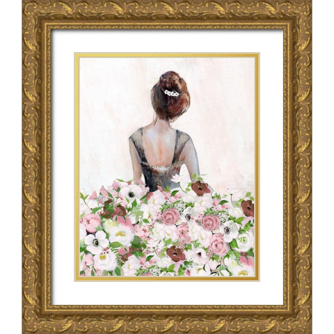 Floral Contemplation I Gold Ornate Wood Framed Art Print with Double Matting by Tava Studios