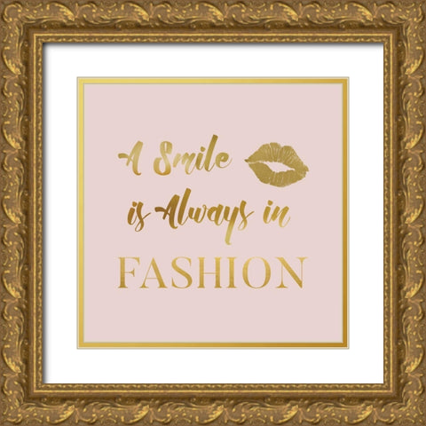 Smile Style Gold Ornate Wood Framed Art Print with Double Matting by Robinson, Carol