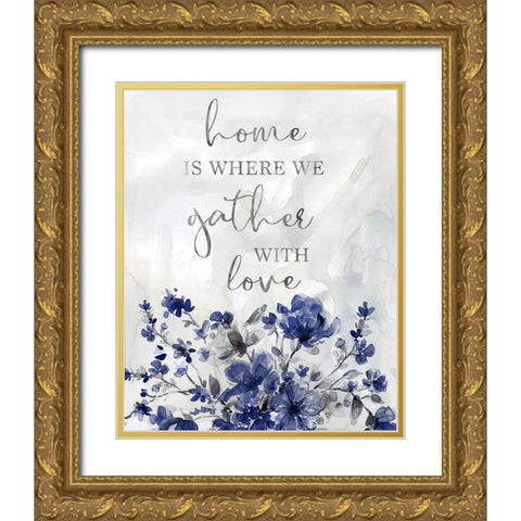 Gather With Love Gold Ornate Wood Framed Art Print with Double Matting by Robinson, Carol