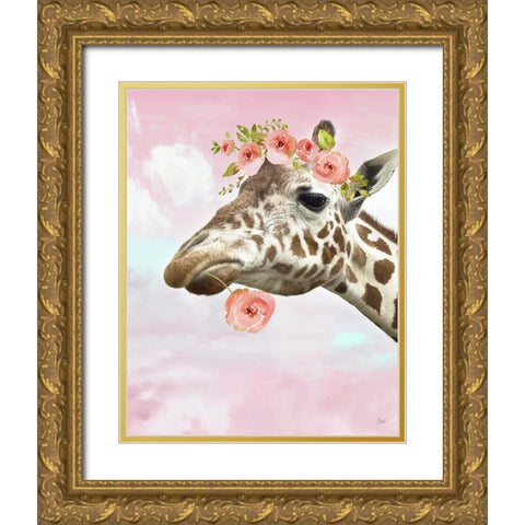 Floral Fun II Gold Ornate Wood Framed Art Print with Double Matting by Nan
