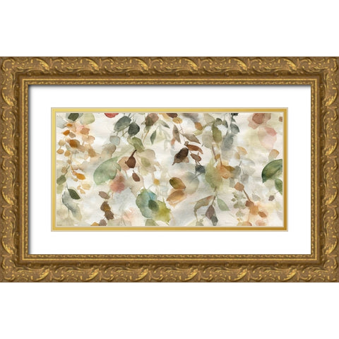 Fall Cascade Gold Ornate Wood Framed Art Print with Double Matting by Robinson, Carol