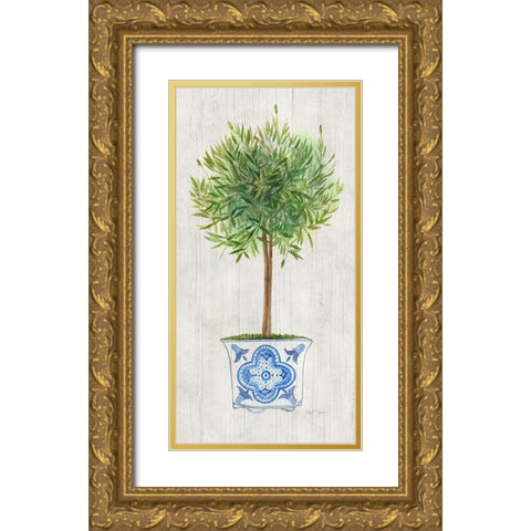 Rosemary Topiary Gold Ornate Wood Framed Art Print with Double Matting by Tava Studios