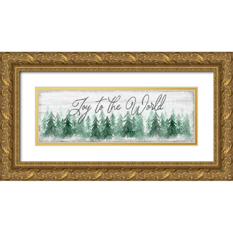 Joy to the World Gold Ornate Wood Framed Art Print with Double Matting by Carpentieri, Natalie