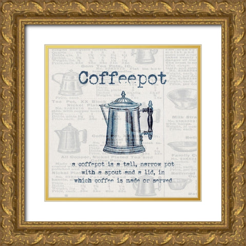Coffeepot Gold Ornate Wood Framed Art Print with Double Matting by Jill, Susan