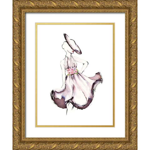 Strike A Pose II Gold Ornate Wood Framed Art Print with Double Matting by Chang, Stella