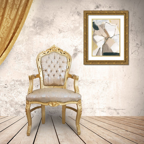Marble Lines I Gold Ornate Wood Framed Art Print with Double Matting by Chang, Stella