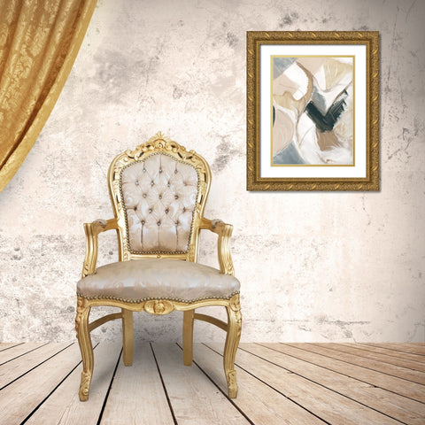 Marble Lines II Gold Ornate Wood Framed Art Print with Double Matting by Chang, Stella