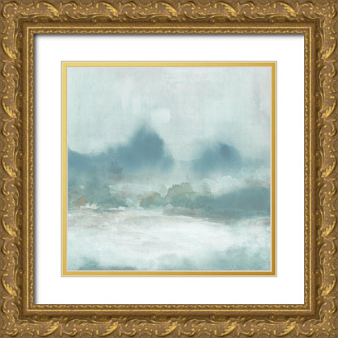Softly Raining Gold Ornate Wood Framed Art Print with Double Matting by Robinson, Carol