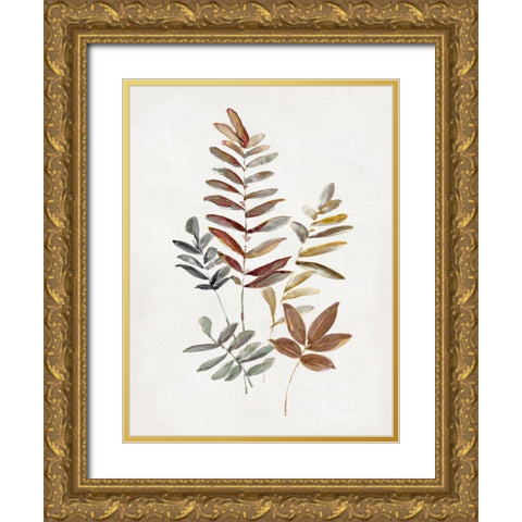 Autumn Leaves I Gold Ornate Wood Framed Art Print with Double Matting by Swatland, Sally