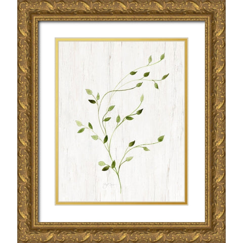 Windblown Leaves I Gold Ornate Wood Framed Art Print with Double Matting by Tava Studios