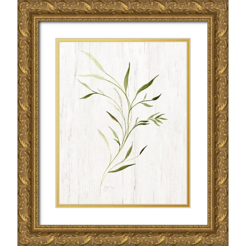 Windblown Leaves II Gold Ornate Wood Framed Art Print with Double Matting by Tava Studios