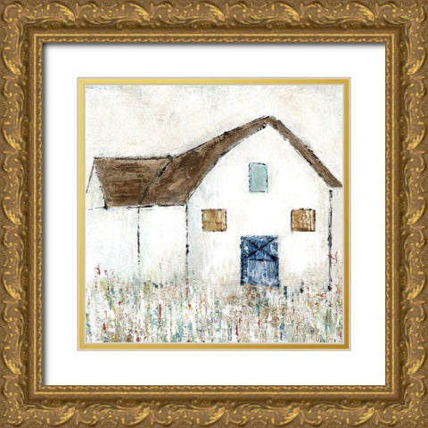 Country Barn I Gold Ornate Wood Framed Art Print with Double Matting by Tava Studios