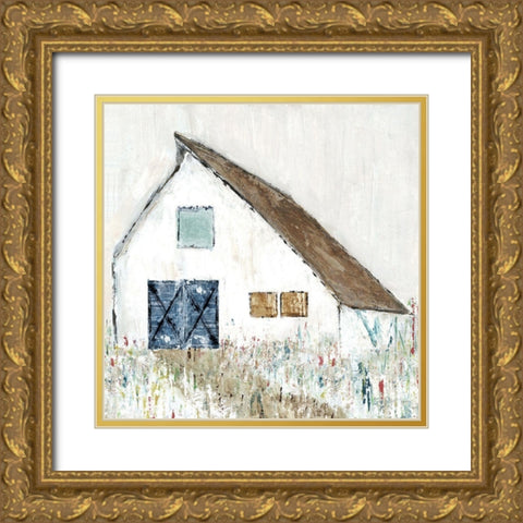 Country Barn II Gold Ornate Wood Framed Art Print with Double Matting by Tava Studios