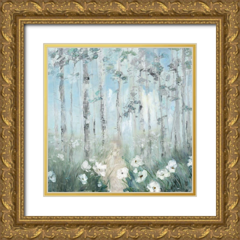 Magical Birch Grove Gold Ornate Wood Framed Art Print with Double Matting by Swatland, Sally