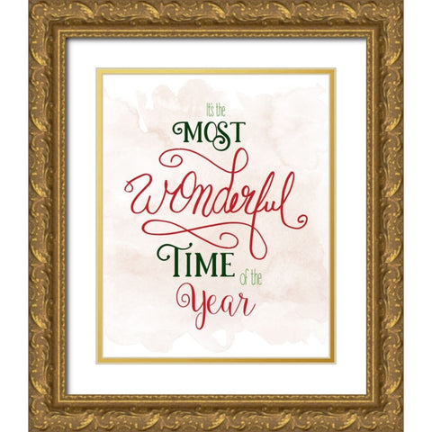 Wonderful Time of the Year Gold Ornate Wood Framed Art Print with Double Matting by Santiago, Daniela