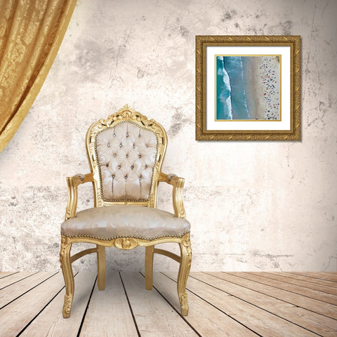 Aerial Beach Gold Ornate Wood Framed Art Print with Double Matting by Delimont, Danita