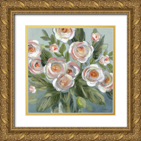 Casual Blossoms Gold Ornate Wood Framed Art Print with Double Matting by Robinson, Carol