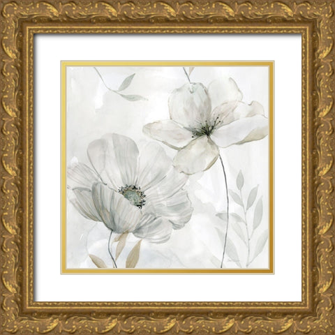 White Whispers II Gold Ornate Wood Framed Art Print with Double Matting by Robinson, Carol