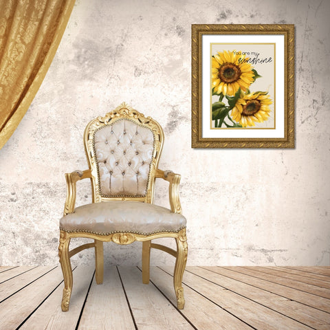You Are My Sunshine Gold Ornate Wood Framed Art Print with Double Matting by Knutsen, Conrad