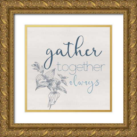 Gather Together Gold Ornate Wood Framed Art Print with Double Matting by Santiago, Daniela