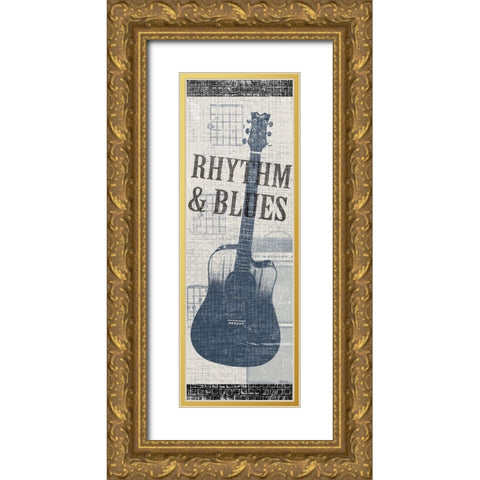 Rhythm and Blues Gold Ornate Wood Framed Art Print with Double Matting by Craven, Katrina