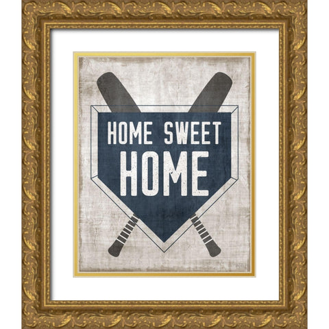 Home Sweet Home Base Gold Ornate Wood Framed Art Print with Double Matting by Carpentieri, Natalie