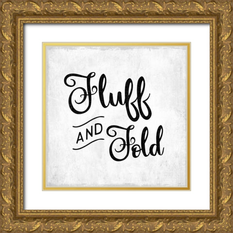 Fluff and Fold Gold Ornate Wood Framed Art Print with Double Matting by CAD Designs