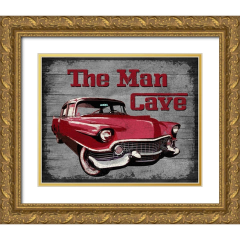 The Man Cave Gold Ornate Wood Framed Art Print with Double Matting by Knutsen, Conrad
