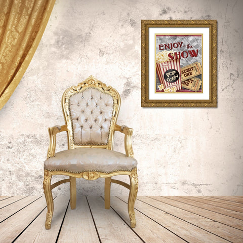 Movie Night I Gold Ornate Wood Framed Art Print with Double Matting by Knutsen, Conrad