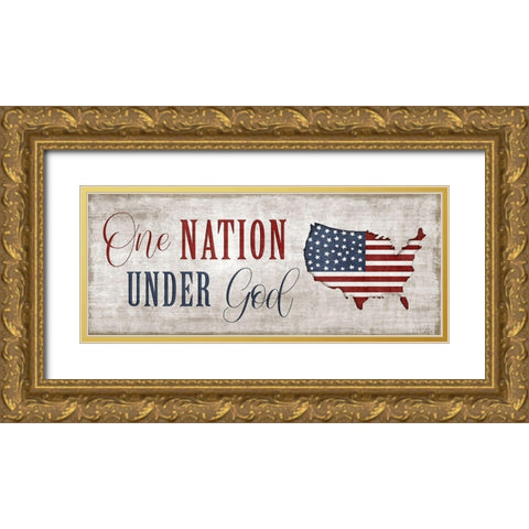 One Nation Under God Gold Ornate Wood Framed Art Print with Double Matting by Carpentieri, Natalie