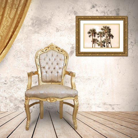 Blushing Palms Gold Ornate Wood Framed Art Print with Double Matting by Carpentieri, Natalie