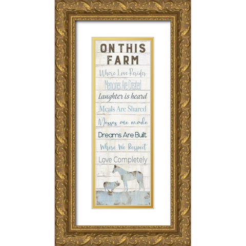 On This Farm Gold Ornate Wood Framed Art Print with Double Matting by Robinson, Carol