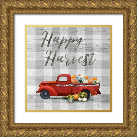 Harvest Truck II Gold Ornate Wood Framed Art Print with Double Matting by Nan