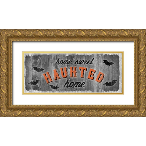 Home Sweet Haunted Gold Ornate Wood Framed Art Print with Double Matting by Carpentieri, Natalie