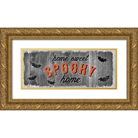Home Sweet Spooky Gold Ornate Wood Framed Art Print with Double Matting by Carpentieri, Natalie
