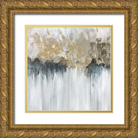 Blue Shadows Gold Ornate Wood Framed Art Print with Double Matting by Jill, Susan