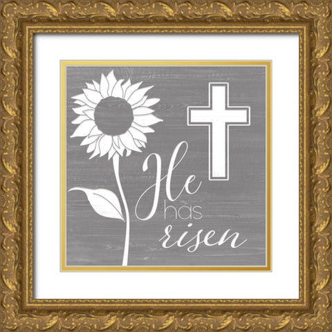 He Has Risen Gold Ornate Wood Framed Art Print with Double Matting by CAD Designs