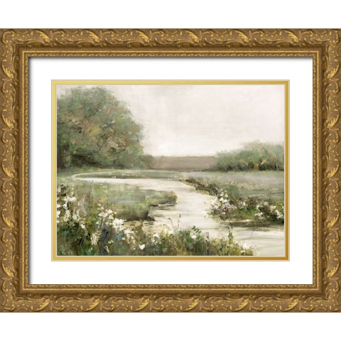 Quiet Path Gold Ornate Wood Framed Art Print with Double Matting by Swatland, Sally