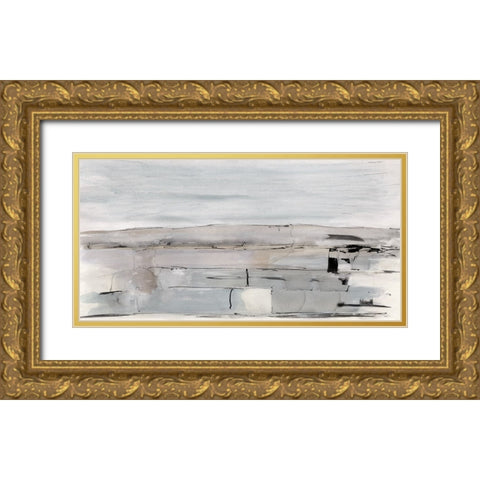Faraway Field Gold Ornate Wood Framed Art Print with Double Matting by Jill, Susan