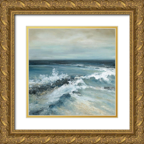 Converging Waves Gold Ornate Wood Framed Art Print with Double Matting by Robinson, Carol