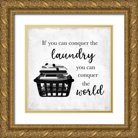 Conquer Laundry Gold Ornate Wood Framed Art Print with Double Matting by Carpentieri, Natalie